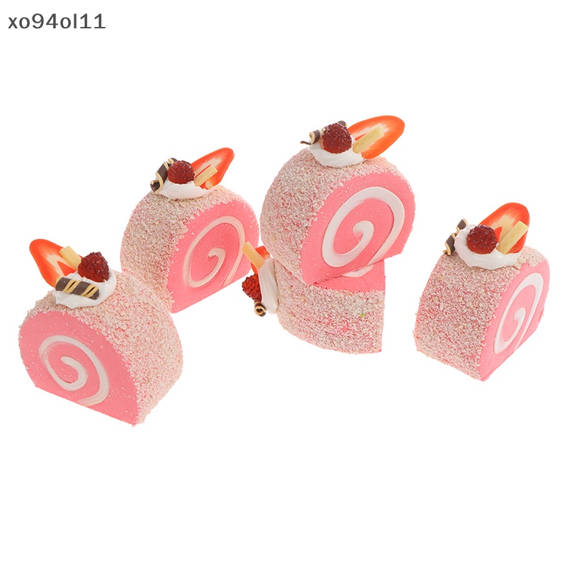 Xo Krim Simulasi Swiss Roll Buah Buatan Kue Manusia Hidup Palsu Miniatur Makanan OL