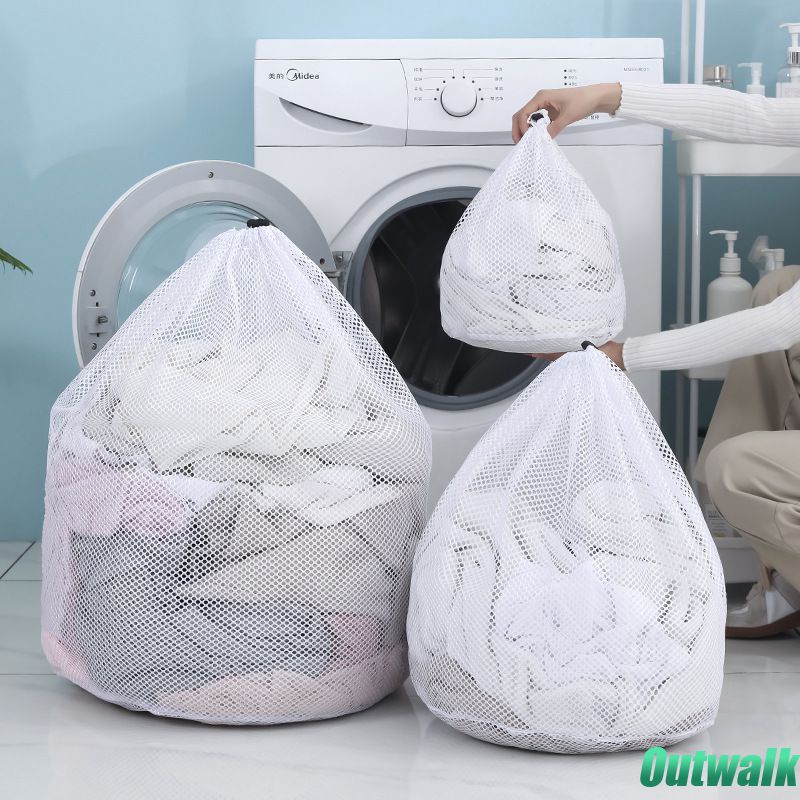 ღ Kapasitas Besar Mencuci Tas Laundry Serut Mencuci Mesh Organizer Net Pakaian Kotor Storange Tas Rumah Tangga Pakaian Laundry Perawatan Aksesoris