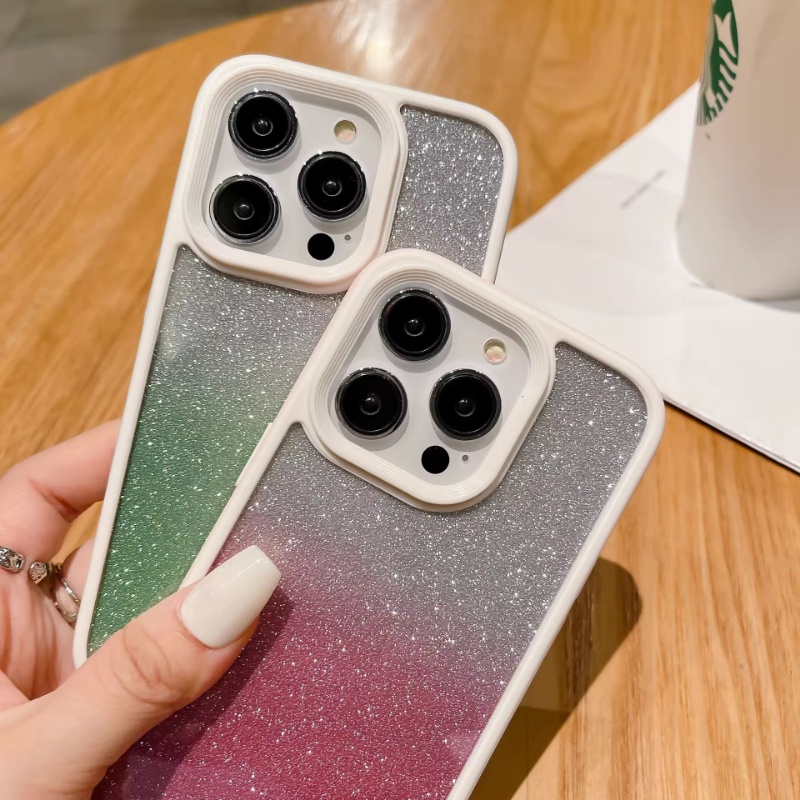 IPHONE Casing glitter Gradasi Mewah Kompatibel Untuk Iphone14 13 12 11 Pro MAX IX XR XS Max7 8 Plus Case Shockproof Bumper Armor Akrilik Hard Cover