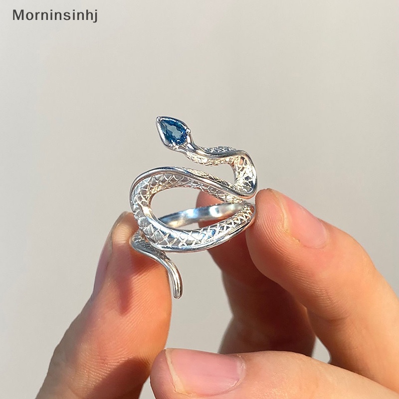 Mornin Gothic Berlian Imitasi Terbuka Ular Cincin Adjustable Hewan Rings Reptil Untuk Pria Wanita Fashion Punk Cowok Cewek Ulang Tahun Perhiasan Hadiah id