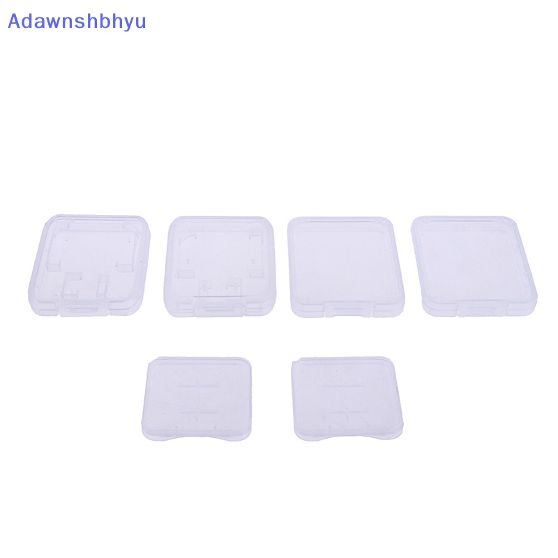 Adhyu 10Pcs Transparan SD TF CF Memory Card Storage Box Holder Kotak Pelindung Case ID