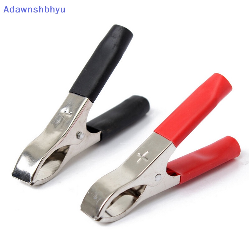 Adhyu 2Pcs 75mm 30A Crocodile Buaya Mobil Insulated Klip Jepit Merah+Hitam ID