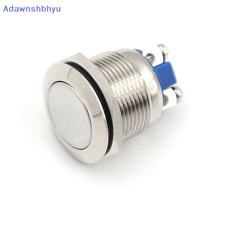 Adhyu 1PC 19mm Tahan Air Perak momentary metal push button switch flat top switch ID