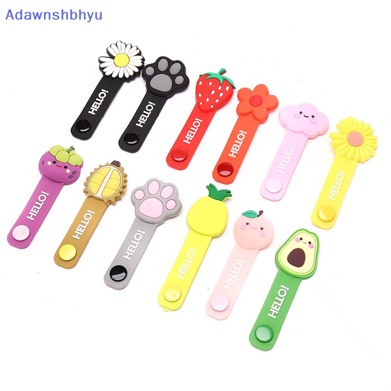 Adhyu Cute Fruit Flower Cable Winder Kabel Organizer Winder Penanda Pelindung Kawat Hold ID