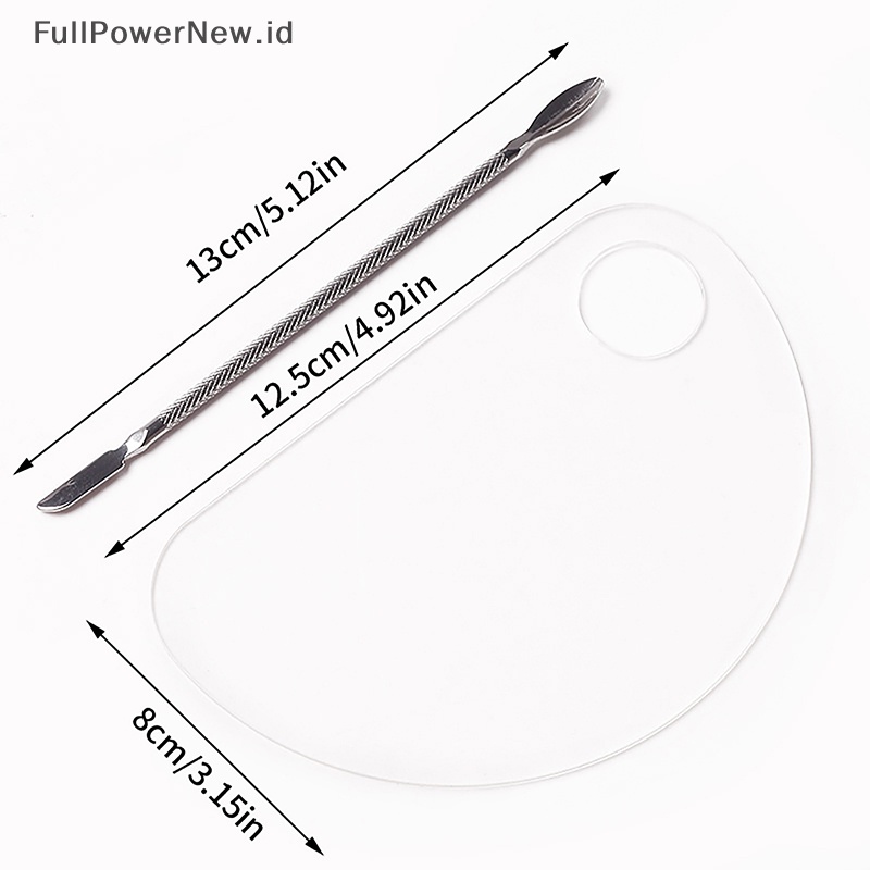 Power Stainless Steel Piring Palet Kosmetik Makeup Kecantikan Mixing Salon Warna Cream ID