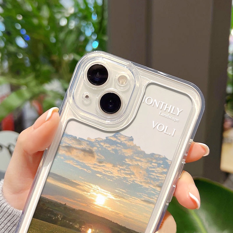 Sky Grass Case Alami Untuk Vivo S12 S15 S6 S7 S9 S9E S10 5G S10 Pro X30 X30 Pro X50 X60 X70 X80 X27 V23 Pro V23E Iqoo 56 Neo5 Neo6 8 8 Pro Z6 U5 Akrilik Space TPU Cover Belakang