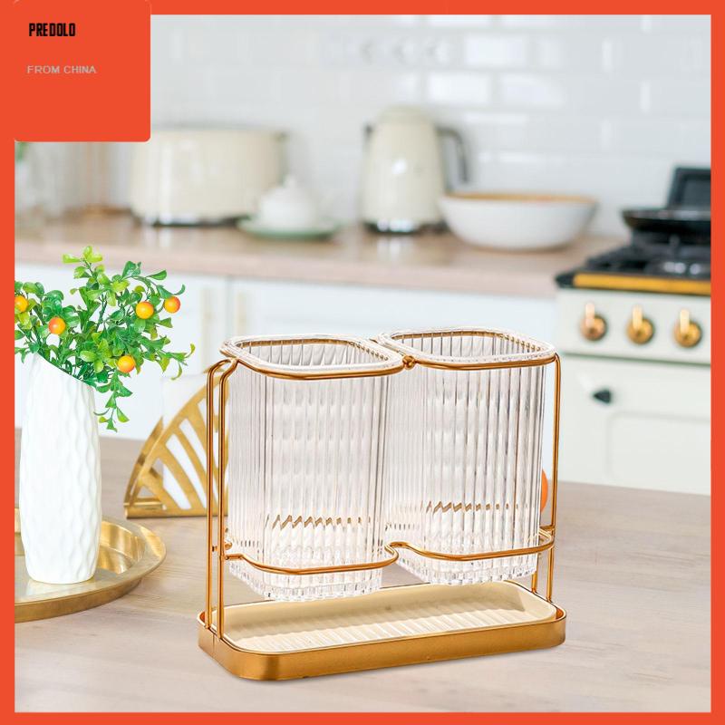 [Predolo] Utensil Kuali 2gelas Cutlery Storage Organizer Untuk Pesta Restaurante Counter