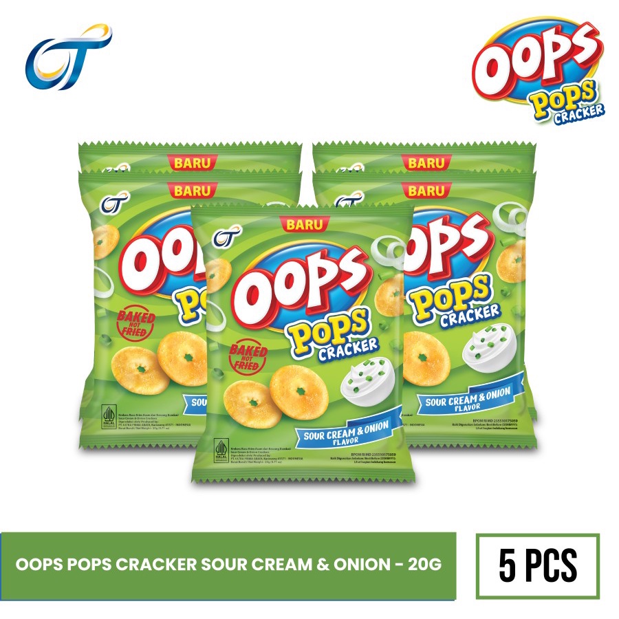 

OOPS POPS CRACKER SOUR CREAM & ONION 20GR - ISI 5 PCS