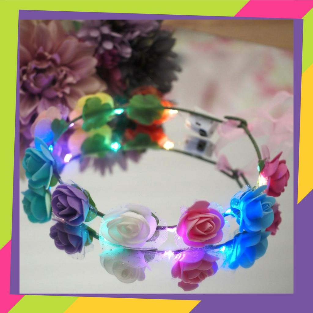 539 / Bando Mahkota Bunga Anak Perempuan  Lampu LED / Bandana Anak / Headband Anak