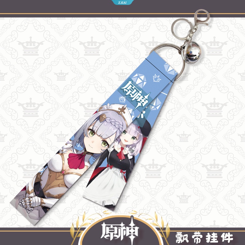 Genshin Impact Wander-Scaramouche Kamisato Ayaka Klee Nahida Ganyu Kartun Anime Lanyard Bell Key Aksesoris Gantungan Kunci Siswa [ZK]