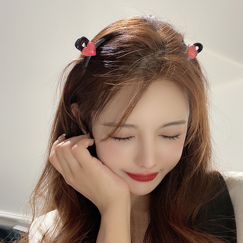 Wanita Lucu Baru Desain Cinta Hati Kecil Klip Cakar Rambut Gadis Trendi Manis Poni Samping Hiu Klip Jepit Rambut Aksesoris Rambut