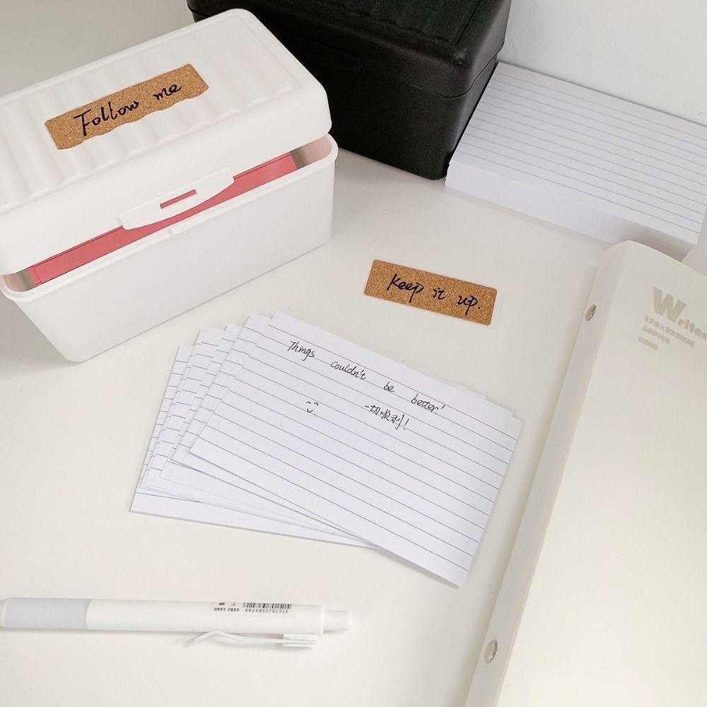 Kartu Index TOP Tabbed Isi 150PCS Flash Card Divider, Organizer Meja 8PCS Rings Storage Box Kotak Penyimpanan Untuk Catatan Belajar