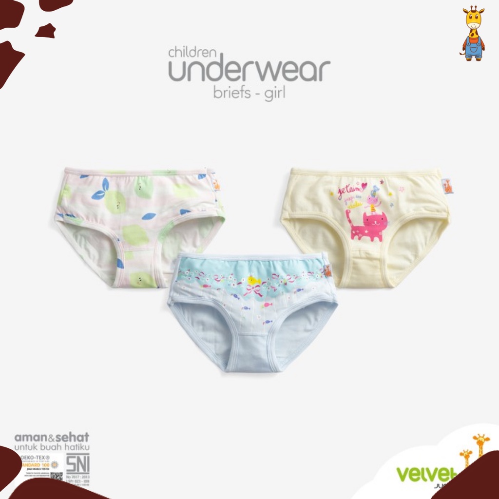 Velvet Junior UnderWear Celana Dalam Anak Perempuan Briefs