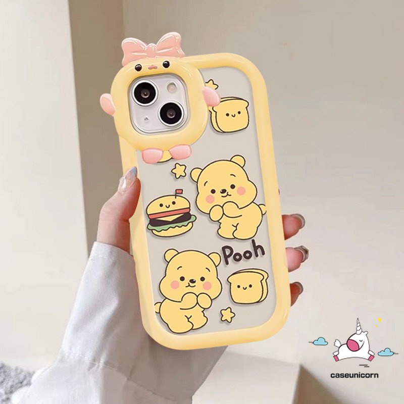 Untuk Redmi 10C 910a 9T A1+10A2+ 9C 9A Note 10s 11 Pro+8 9 11s 10 Pro POCO X3 Pro NFC M3 Mi 11 Lite Cute Winnie Little 3D Ikatan Simpul Little Monster Lensa Mainan Kartun Soft Case Cerita