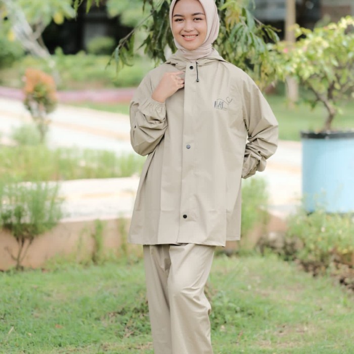 HAIGRED Raincoat Jas Hujan Pria Wanita Dewasa  - Merah maroon, XL