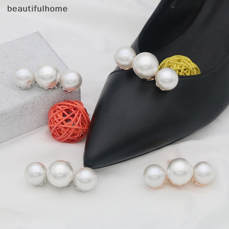 {beautifulhome} 1pc Lady Shoe Clip Mutiara Klip Hias Wanita Removable Shoe Charm Buckle.