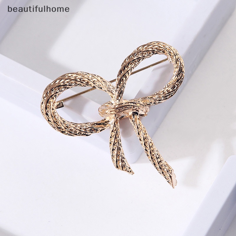 {beautifulhome} Bros Busur Fashion Untuk Wanita Ikatan Simpul Bros Pin Safety Lapel Pin Brooch Aksesoris Perhiasan Pernikahan.