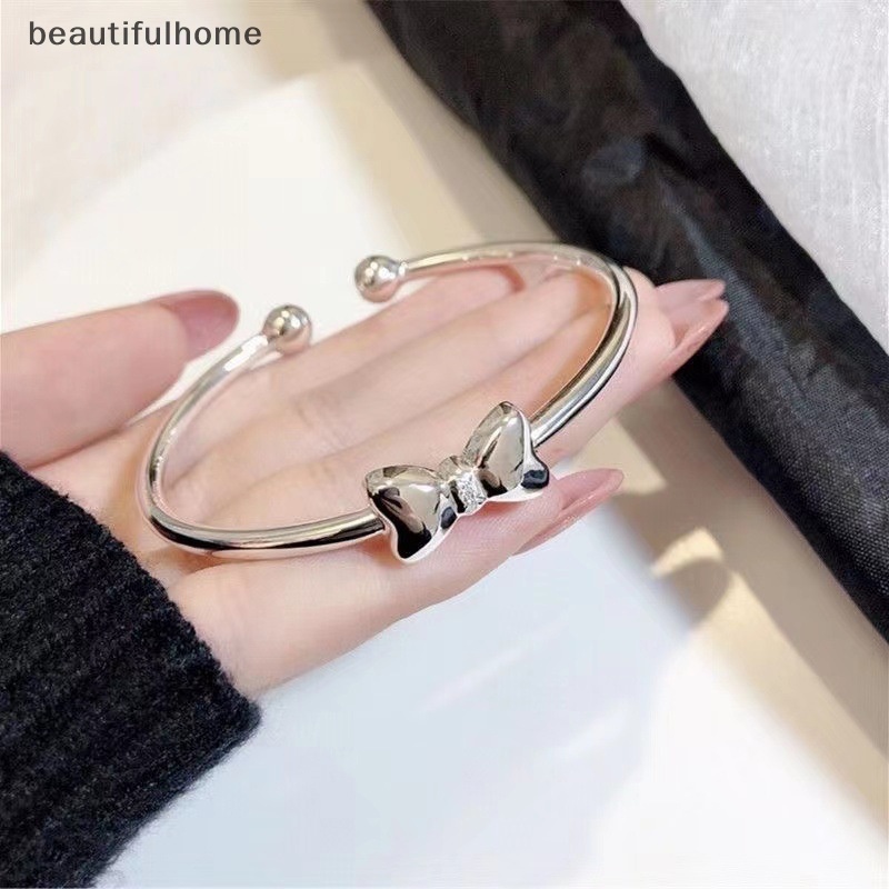 {beautifulhome} Adjustable Ikatan Simpul Perak Manset Gelang Warna Silver Liontin Gelang Untuk Wanita Pembukaan Yang Dapat Disesuaikan Bangle Pesona Perhiasan Pesta Fashion.