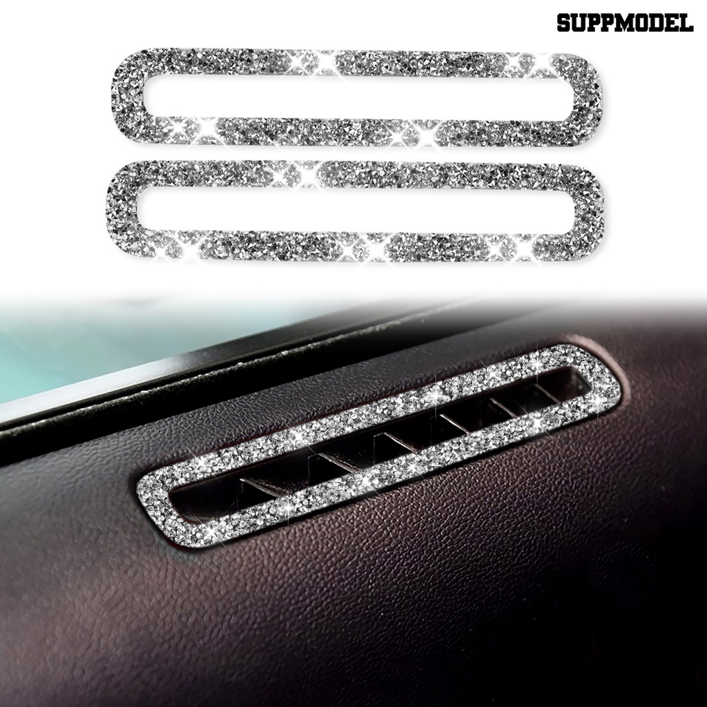 [SM]2Pcs Stiker Interior Mobil Shiny Full Diamond Design Tahan Aus Anti Jatuh Dapat Dilepas Tahan Gores Stiker Stopkontak Udara Pintu Serat Karbon Untuk Mustang 15-20 Gaya