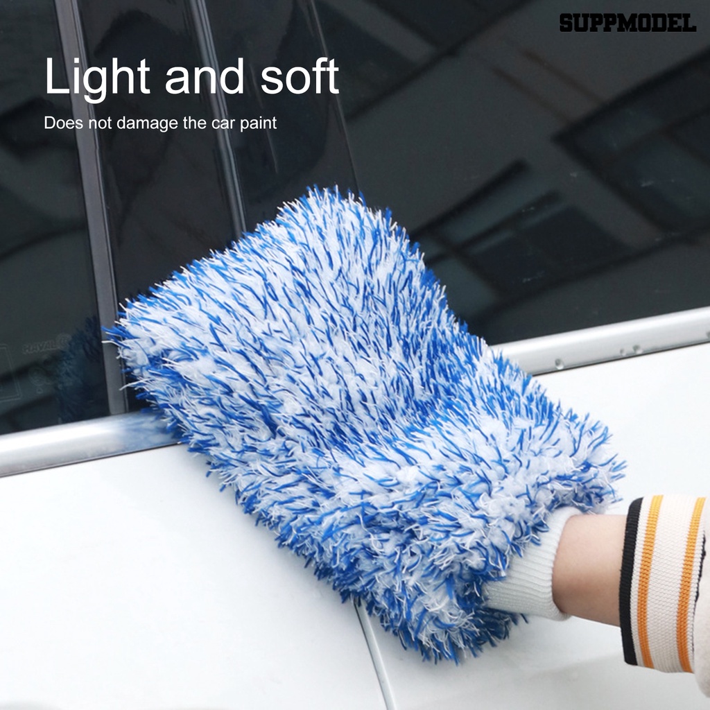 [SM]1Pc Sarung Tangan Pembersih Mobil Tebal Mewah Serap Air Microfiber Lembut Car Cleaning Towel Wash Mitten Car Tool