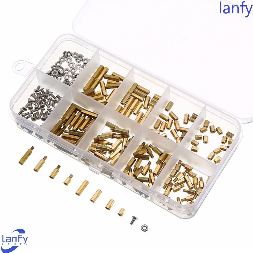 Lanfy Pilar Tembaga M2 PCB Stand Off Kit Alat Pengikat Spacer Kit Standoff Pilar Sekrup Mur