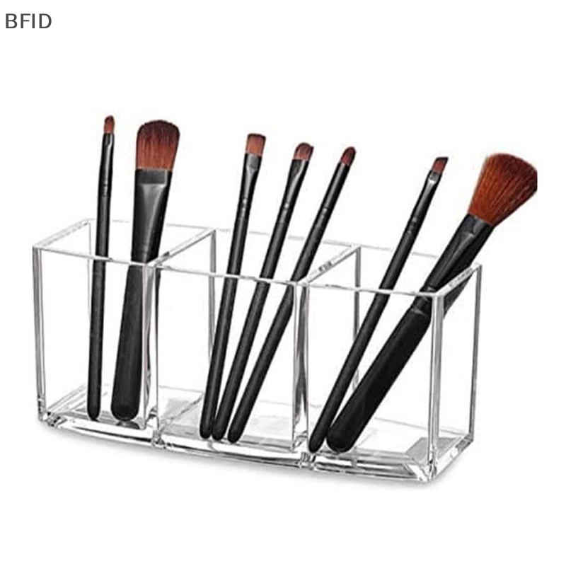 [BFID] Kotak Penyimpanan Alat Brush Makeup Plastik Kosmetik Transparan 3lubang Case Holder [ID]