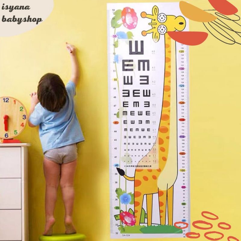 Stiker Ukur Tinggi Badan Anak / Sticker Dinding Karakter / Pengukur Tinggi Badan Motif