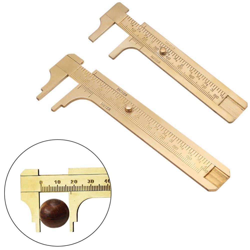 Lanfy Jangka Sorong Mini Retro Double Scale Copper Sliding Pocket Vernier Caliper Ruler Untuk Alat Ukur