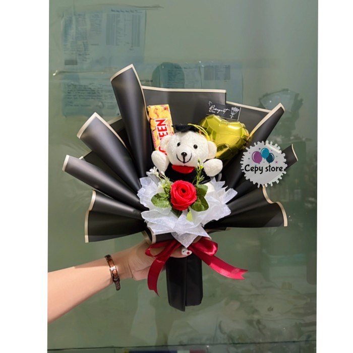 Buket Boneka Wisuda / Buket Boneka Coklat Silverqueen