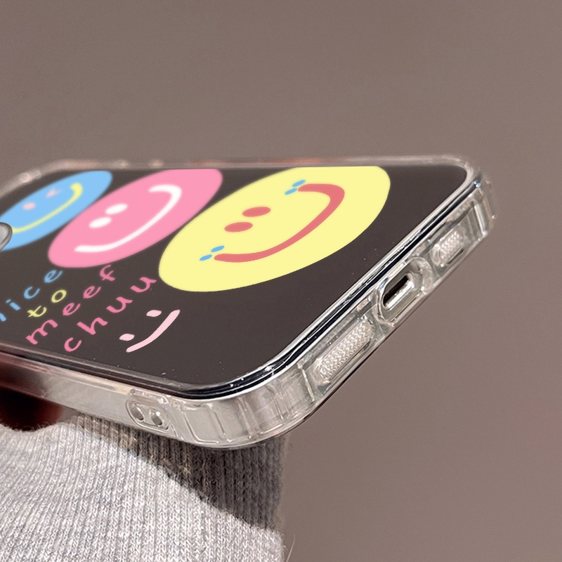 IPHONE Bagus Lovely Smile Mirror Phone Case Kompatibel Untuk Iphone11 12 13 14 12Pro 13Pro 14Pro Pro Max XR X XS Max Electroplating Tombol Perlindungan Mirror Cover