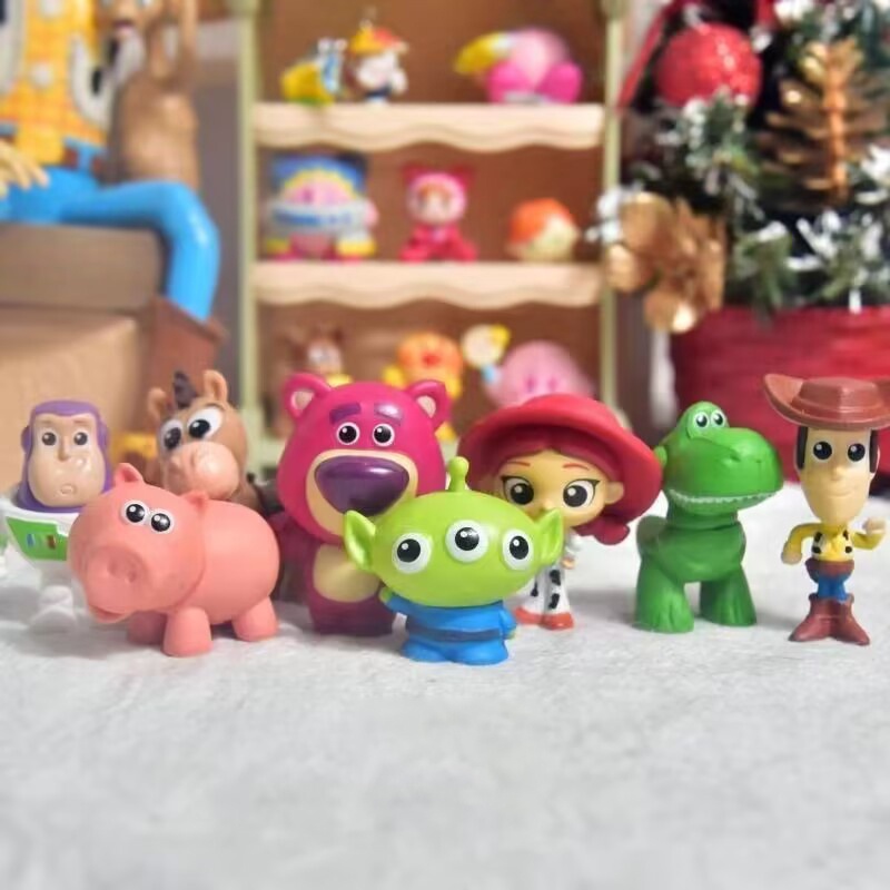 8pcs /set Anime Toy Story Woody Buzz Lightyear 3-5cm Q Version Action Figure Model Mini Mainan Boneka Model Untuk Anak