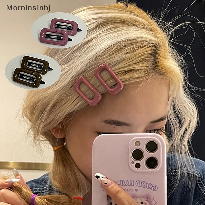 Mornin 2pcs /set Geometri Warna Permen Jepit Rambut Untuk Wanita Gadis Korea Sisi Kecil Jepit Rambut Lucu Manis Hiasan Kepala Aksesoris Rambut id