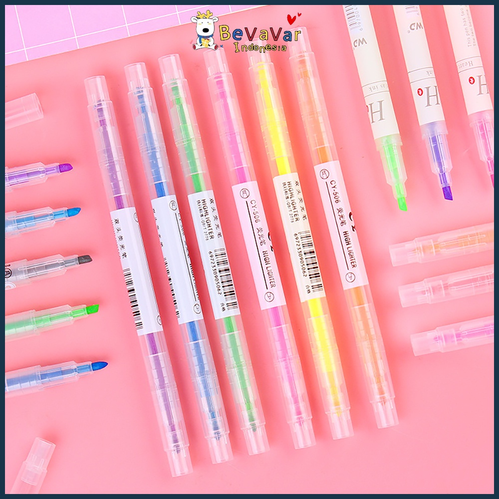 

Stabilo set pulpen warna-warni stabilo dua sisi 6 Warna Highlighter Pen