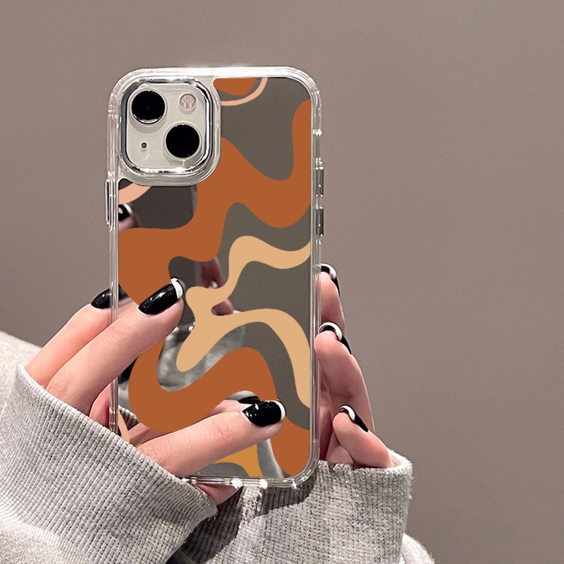 IPHONE Casing Ponsel Cermin Kompatibel Untuk Iphone11 12 13 14 12Pro 13Pro 14Pro Pro Max XR X XS Max Electroplating Tombol Perlindungan Mirror Cover