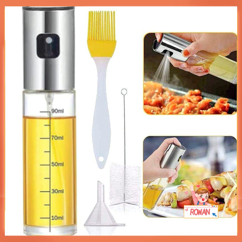 R-FLOWER Glass Olive Oil Sprayer Botol Semprotan Minyak Rumah Tangga Dispense Minyak Dapur Saus Masak