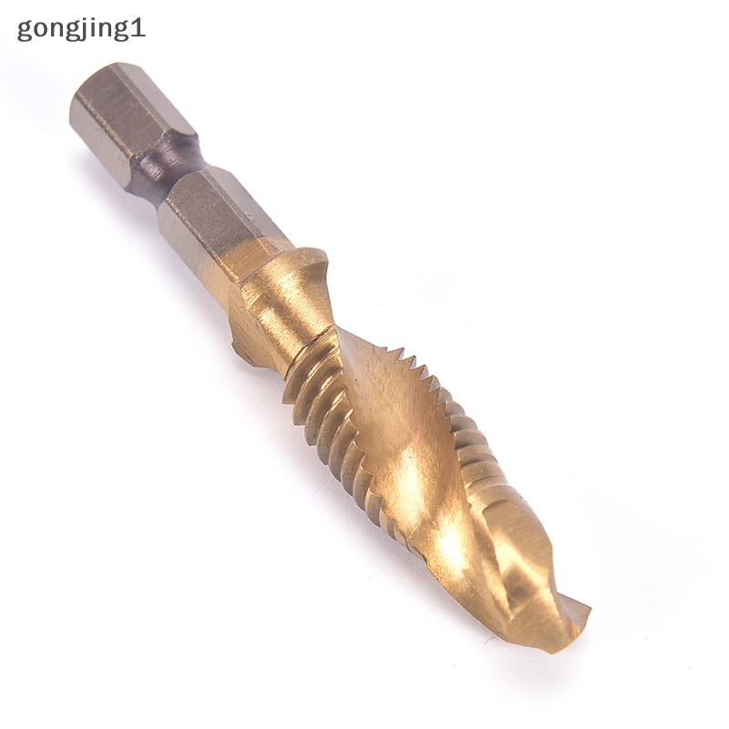 Ggg M3-M10 Hex Shank Titanium Plated HSS Mata Bor Ulir Sekrup Tangan Metric Tap ID