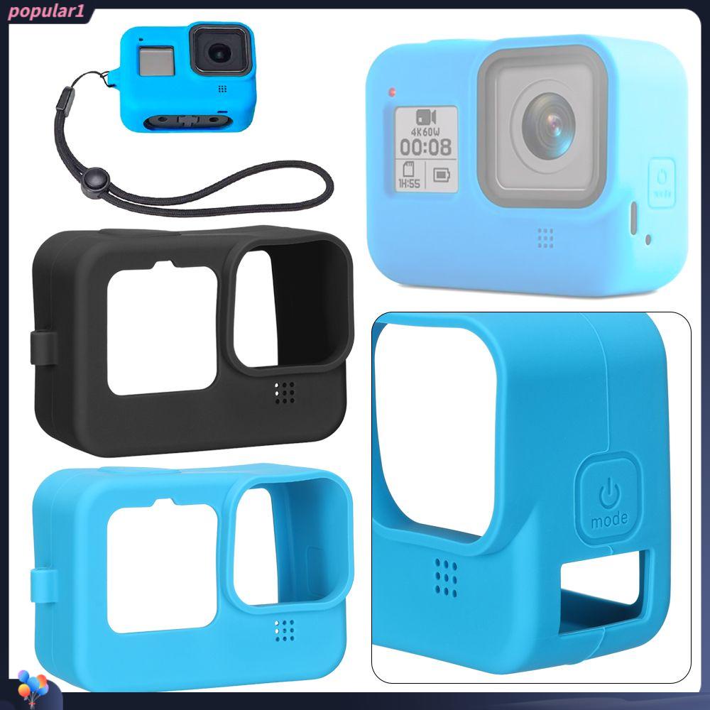 POPULAR Casing Silikon Populer Anti Gores Full Body Lembut Dengan Penutup Lensa/Lanyard Untuk Gopro Hero10Hitam