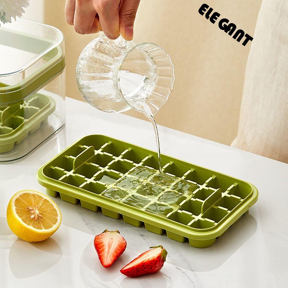 【 ELEGANT 】 Cetakan Es Loli Cocktail Homemade Reusable Kitchen Dengan Tutup Dan Bin Cetakan Es Krim Plastik