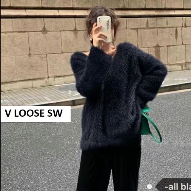 IMPORT V LOOSE SWEATER FURRY OVERSIZED BAJU ATASAN MUSIM DINGIN