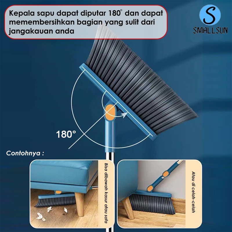 (SS )Sapu Pengki Lipat 1 Set Alat Pembersih Lantai Broom Set 2in1