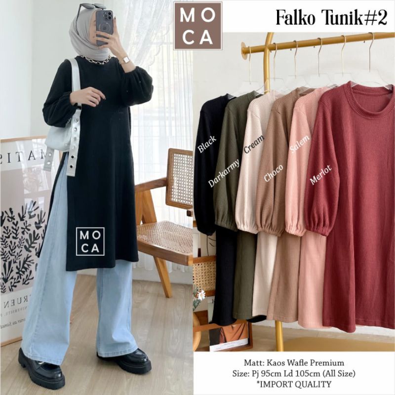 FALKO TUNIK #2 ORI MOCA | Ld105 Kaos Wafle Premium