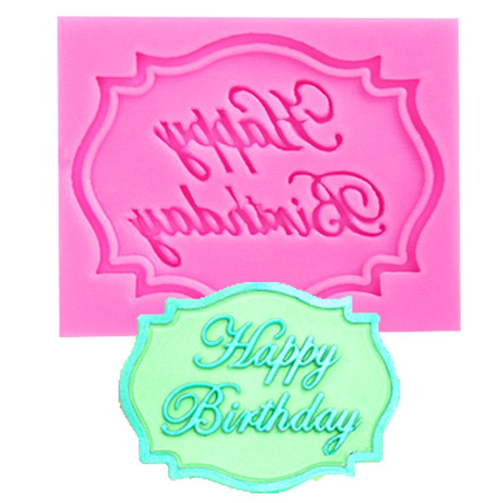 Cetakan Cupcake Silikon Bentuk Huruf Happy Birthday Perlengkapan Pesta Cetakan Timbul Alat Dekorasi Kue DIY Crafting Cookie Cutter