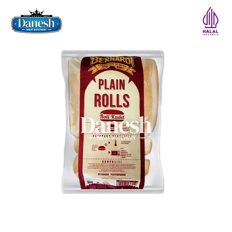 Bernardi Roti Plain Rolls isi 6 pcs Roti Kadet Roti HOTDOG Premium Halal