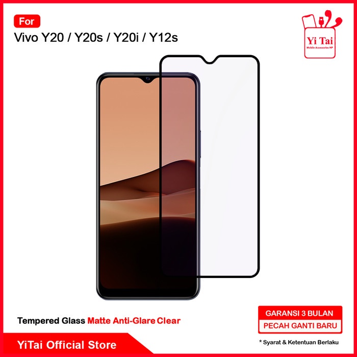 YI TAI - Tempered Glass Anti Glare Clear Vivo Y20 Y20S Y20i Y12S