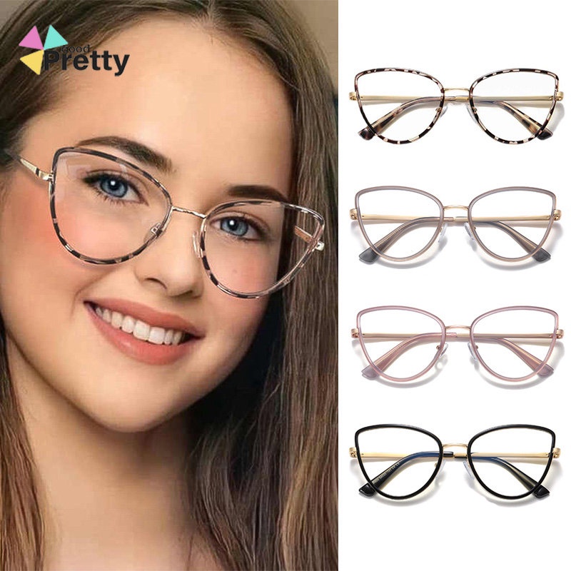 2 In 1 Kacamata cat eye lensa photocromic Kacamata anti radiasi kacamata Titanium photocromic wanita pria