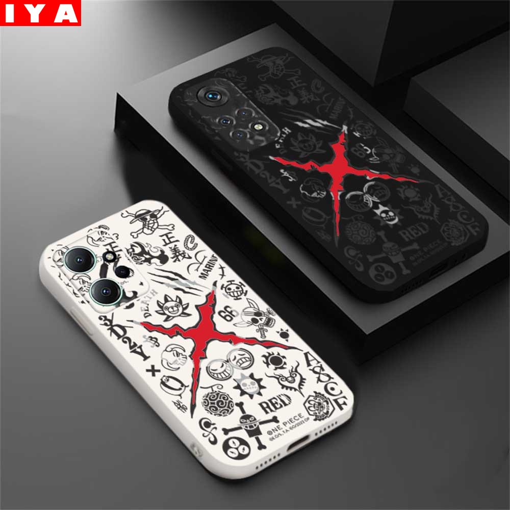 Case Redmi Note12 12 Pro Poco C40 11S 11 Pro Redmi 10C 10A 9C 9T Note10 5G Note 10S Note 9s Poco F4 F4 GT M3 Pro X5 X3 Pro NFC One Piece label Fashion Telepon Silikon Lembut Sarung