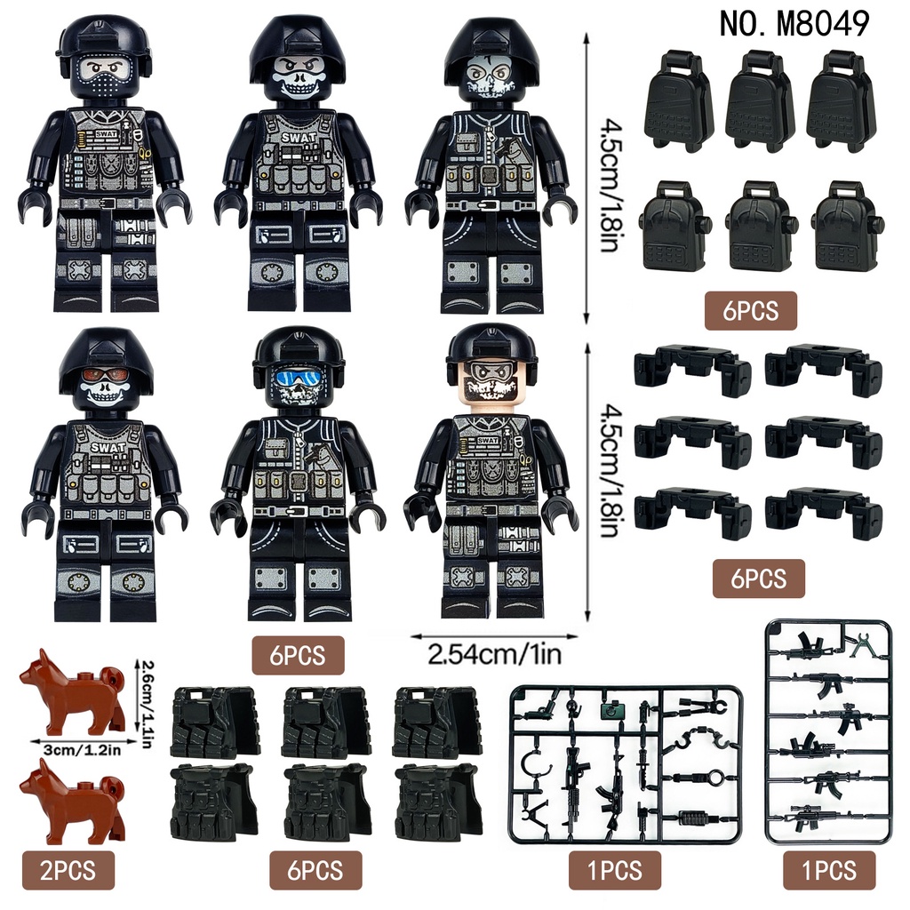 Pasukan Khusus Blok Bangunan Minifigure Set Blok Bangunan Polisi Kota Minifigure Set Mainan Hadiah LEGO