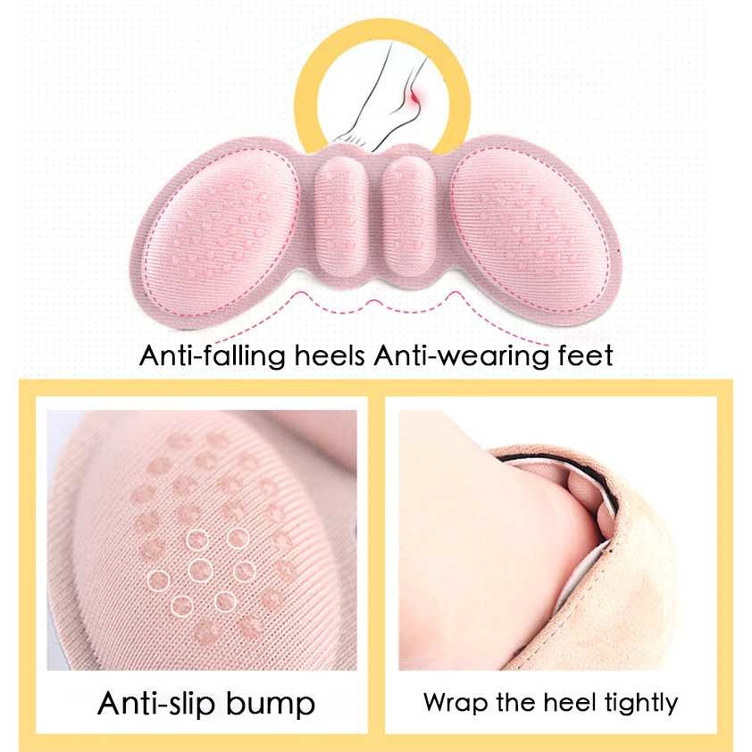 Busa Pelindung Tumit/ Insole Bantalan Tumit Bentuk Kupu-Kupu/ Ganjalan Sepatu Kebesaran Empuk/ Butterfly Heel Pad