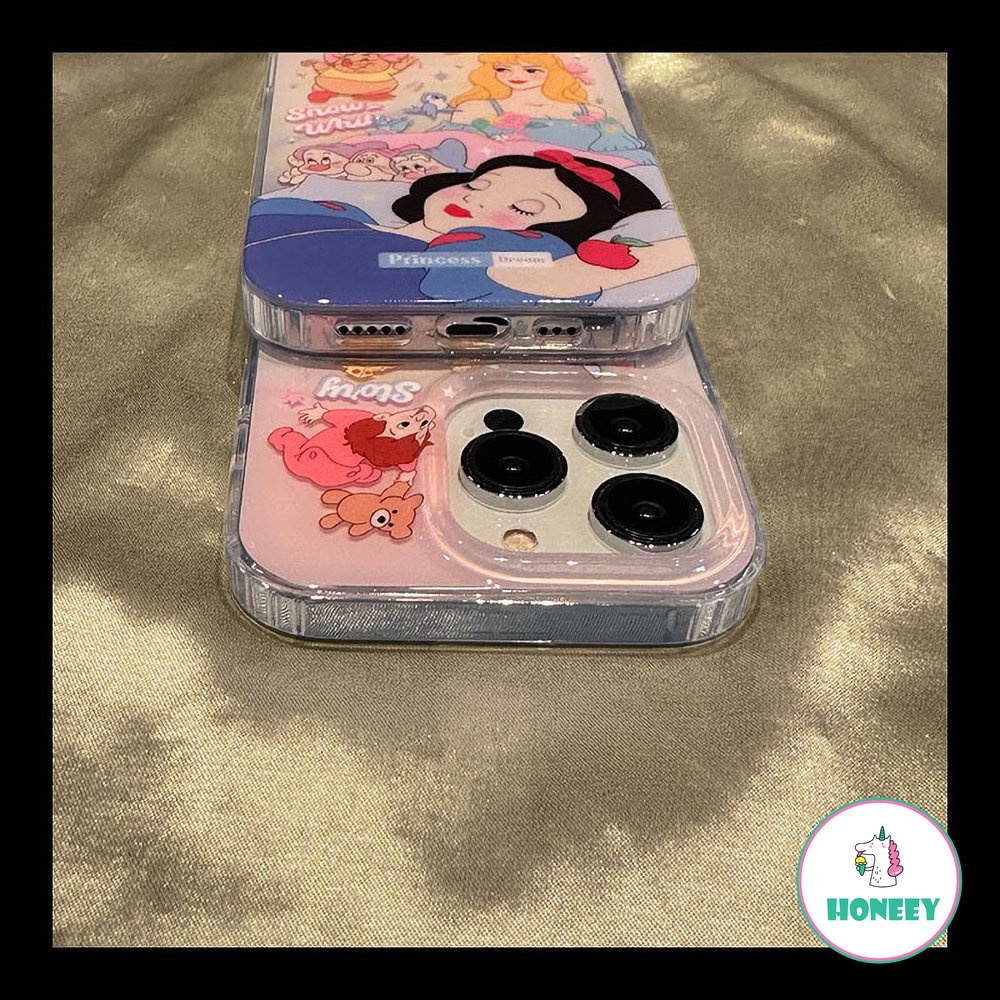 IPHONE Deluxe Kartun Disney Snow White Phone Case Kompatibel Untuk Iphone14 13 12 Pro Max 14 Pro Case Iphone11Sarung Belakang Tahan Guncangan