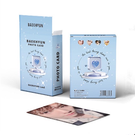 50pcs /box BAEKHYUN EXO Photocards Album Laser Kartu Lomo Koleksi Kpop Solo
